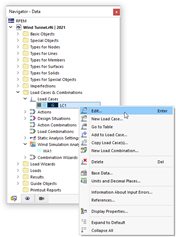 Shortcut Menu of Load Case