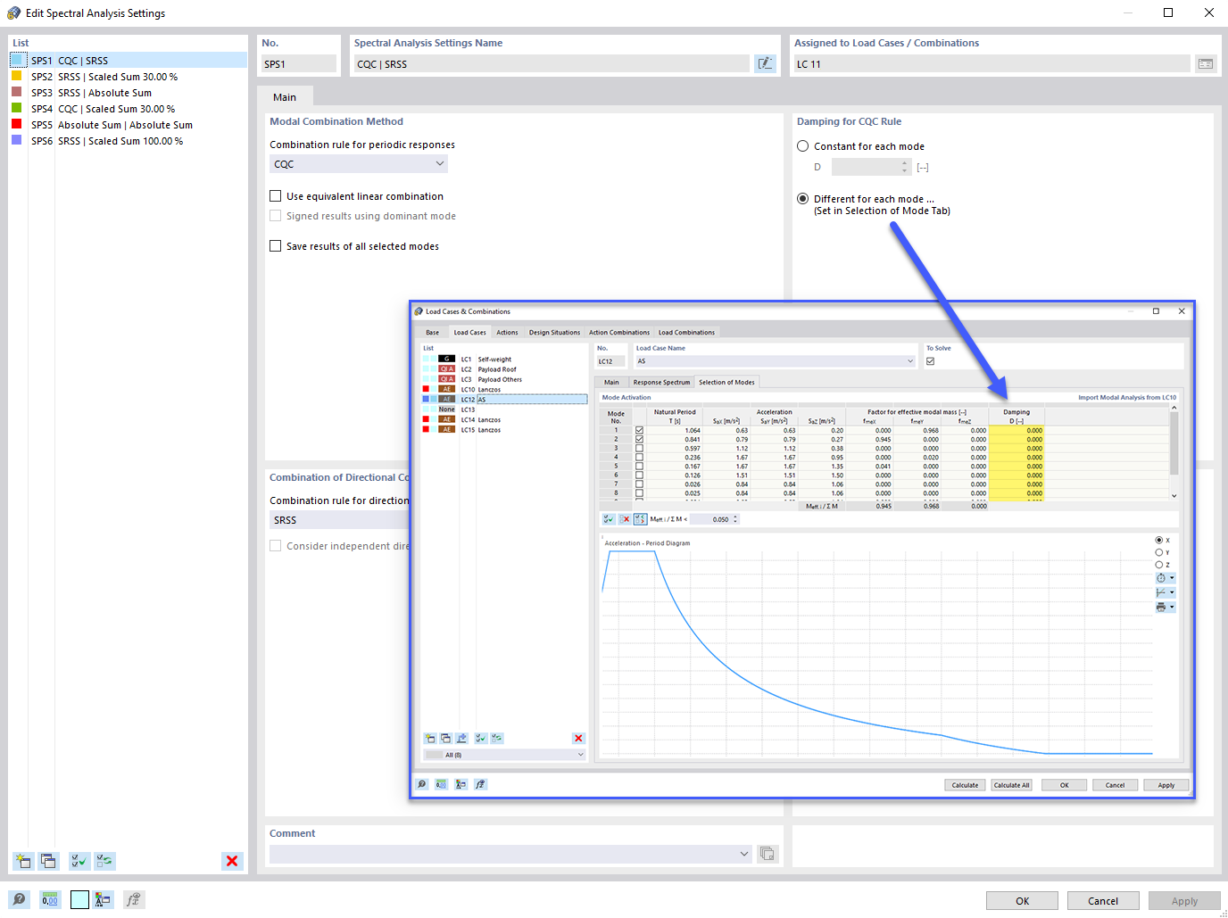 Setting Different Damping for Each Mode