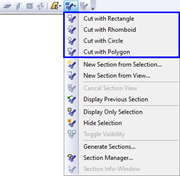 Cut Options in Toolbar
