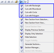 Cut Options in Toolbar