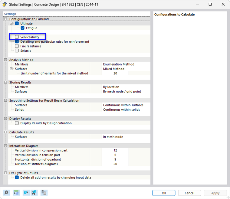 Deactivating 'Serviceability' Design