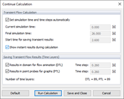 Continue Calculation, Transient Flow