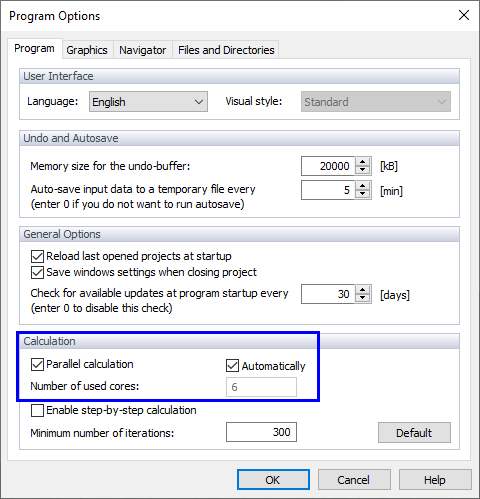 Program Options, Program