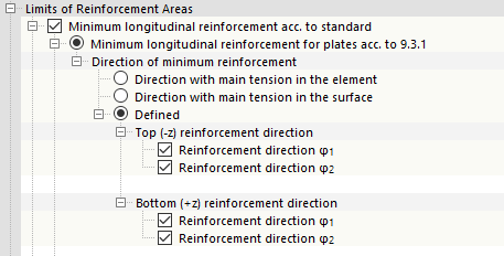 Minimum Longitudinal Reinforcement According to Standard for Plates