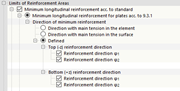 Minimum Longitudinal Reinforcement According to Standard for Plates