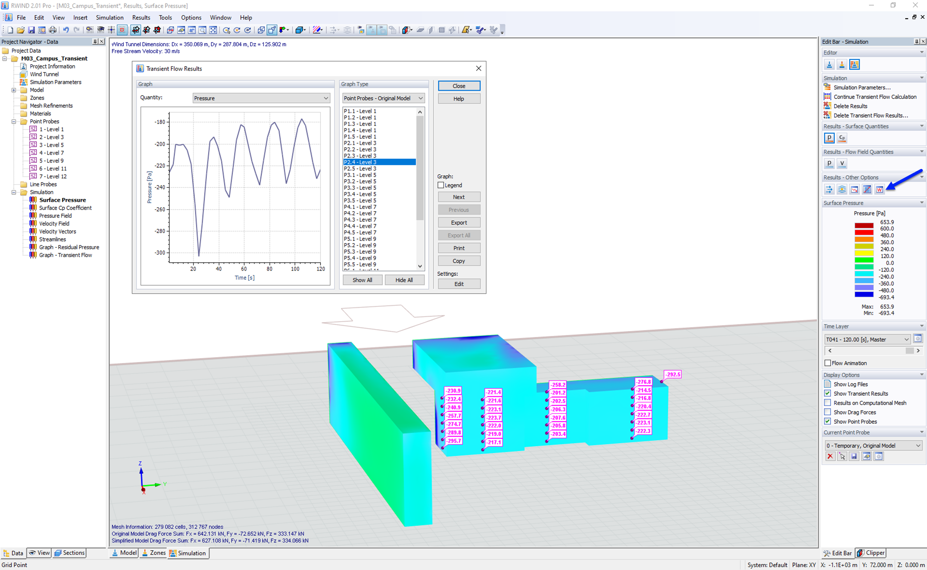 Transient Flow Results, Point Probes