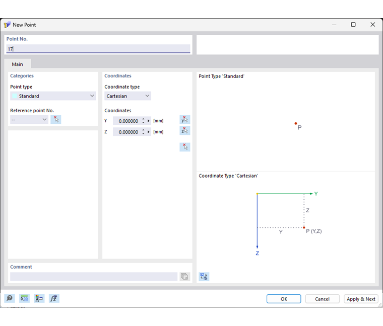 Dialog Box "New Point"