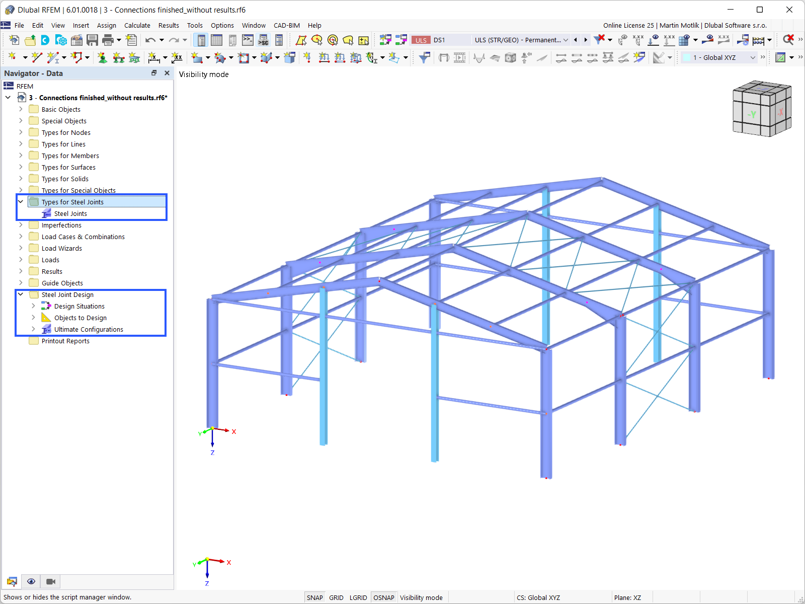 Displaying Steel Joints Add-on in Navigator