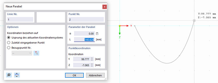 Setting Parabola Graphically