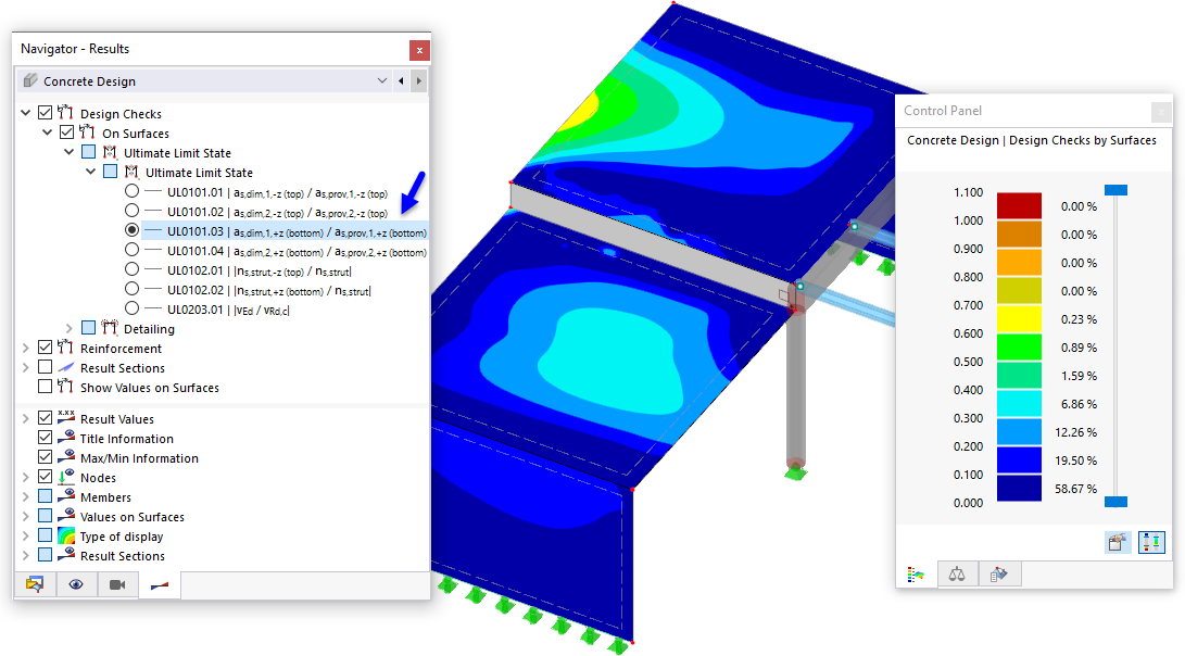 Design Ratios of Primary Reinforcement on Bottom Sides of Surfaces – Without Connecting Surface