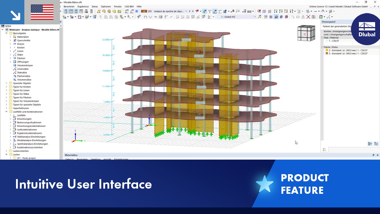 Intuitive User Interface of RFEM 6 / RSTAB 9 / PRODUCT FEATURE