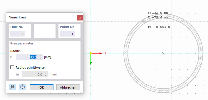 Setting Circular Element Graphically