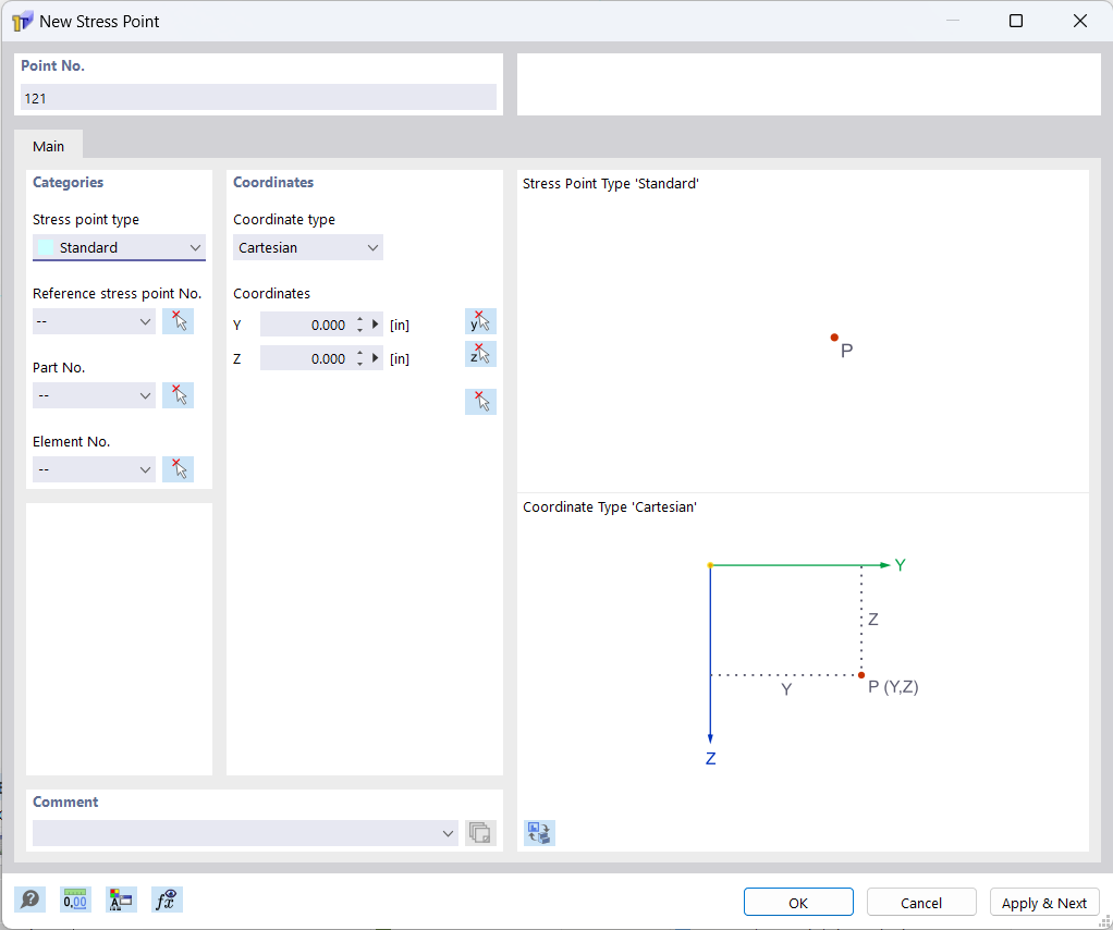 Dialog Box "New Stress Point"