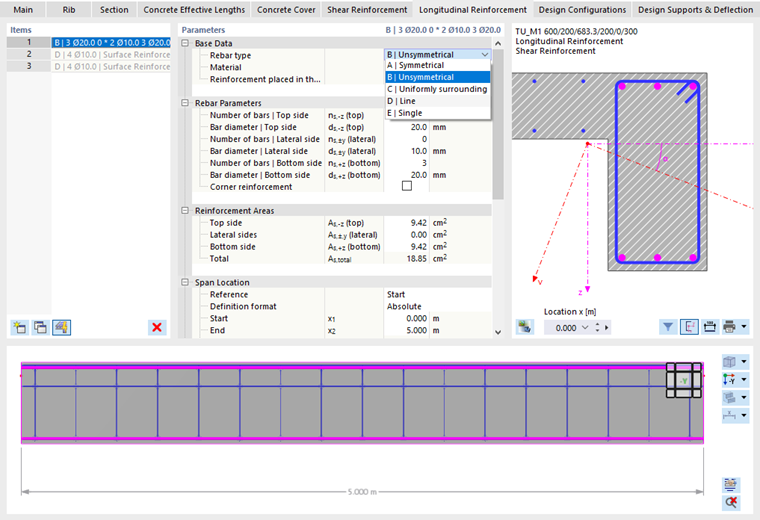 Defining Arrangement of Rebars