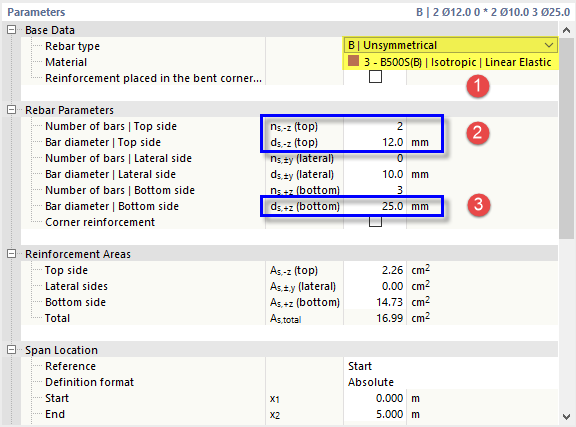 Defining Rebars of Top and Bottom Sides