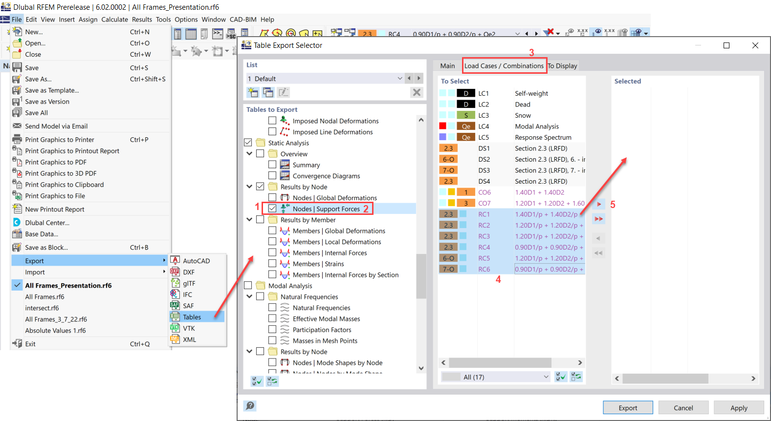 FAQ 005219 | This is Wiki    Question    text.sasdasdasdasdasdasdasasasdadasI would like to export nodal support forces of several load cases, load c