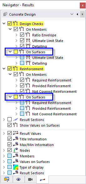 Switching off Surface Results
