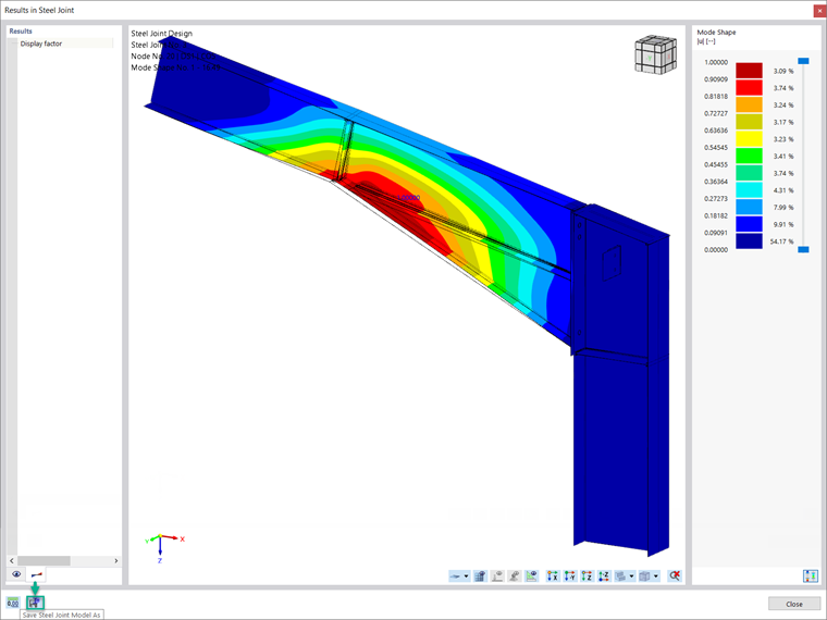 Results in Steel Joint: Mode Shapes