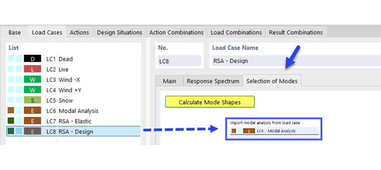 Calculating Mode Shapes for Response Spectrum Analysis