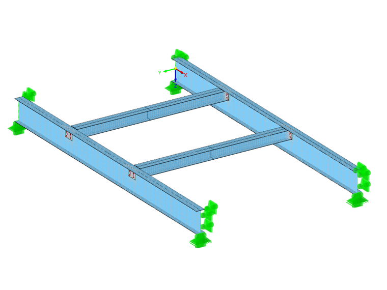 System of FEA Model with FE Mesh