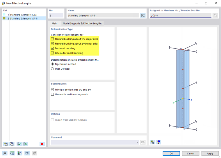 Settings for Stability Design of Platform Girders