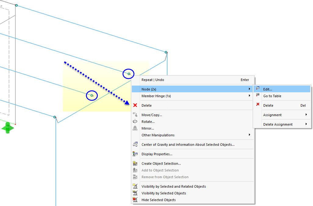 Selecting Nodes and Opening Shortcut Menu