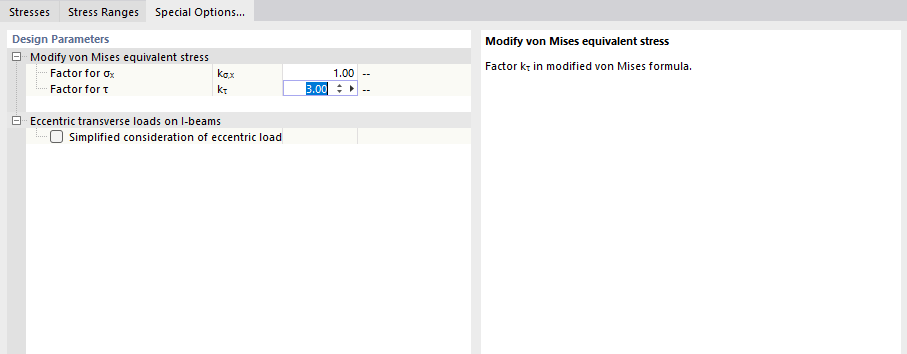 Dialog Box "Member Configuration": Specifying Special Options