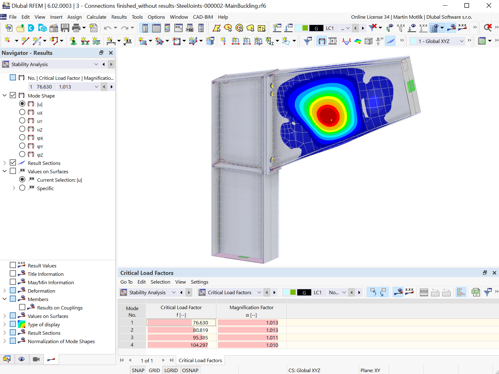 Steel Connection | Critical Load Factor