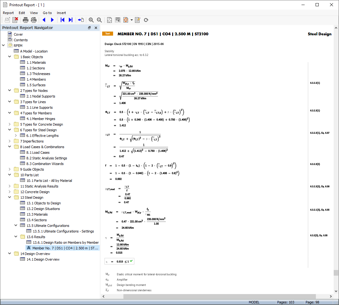 Design Check Equations