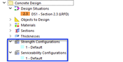 Default Configurations for Strength and Serviceability Limit State Design