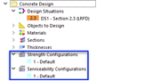 Default Configurations for Strength and Serviceability Limit State Design
