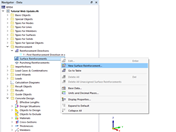 Shortcut Menu "Surface Reinforcements"