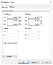 New Point Cloud via Dialog Box, Position