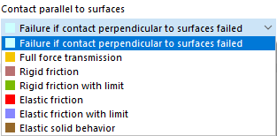 Display of the feature for selecting contact zones parallel to surfaces