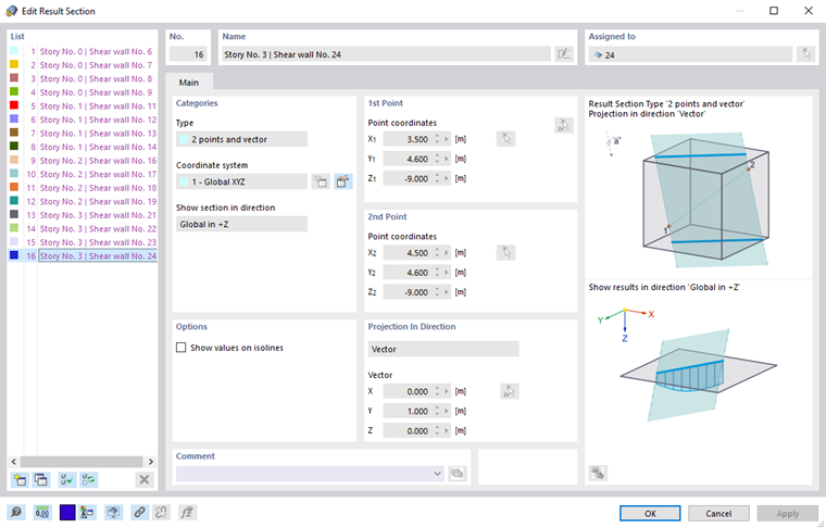 Result Sections of Building Model