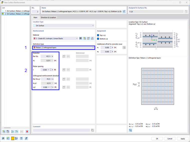 Defining Wall Reinforcement