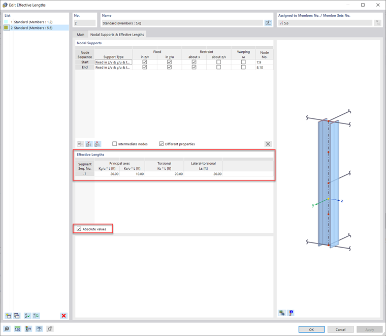 FAQ 005240 | How do I define effective lengths when running steel design in RFEM 6?