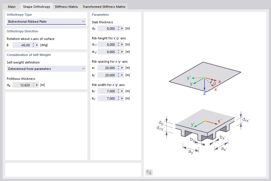 Orthotropy Type "Bidirectional Ribbed Plate"