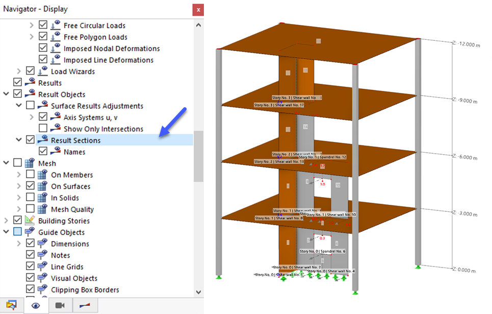 Show and Hide Result Sections
