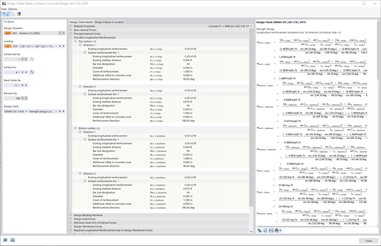 Design Check Details of Longitudinal Reinforcement