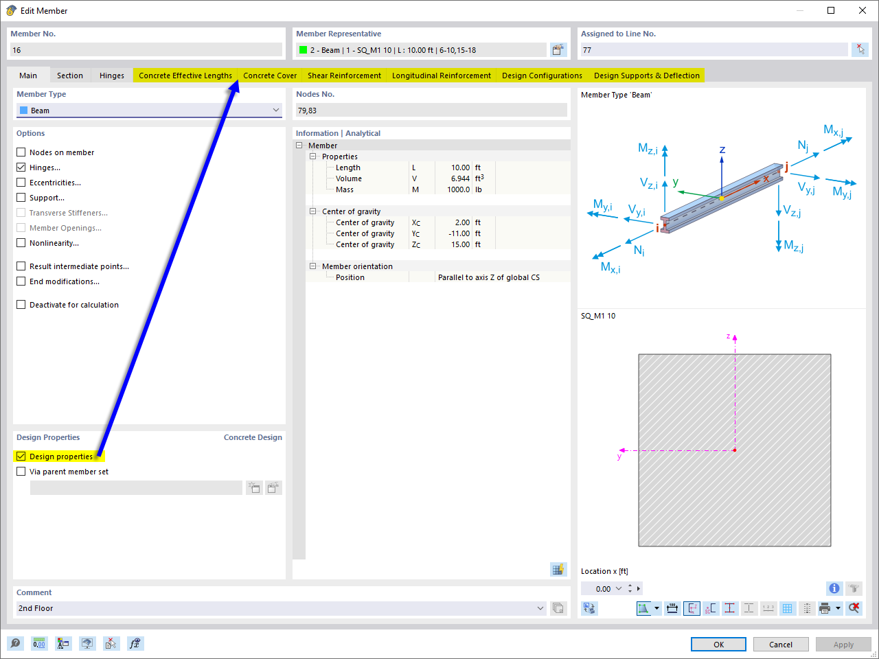 Activating Design Properties of Member