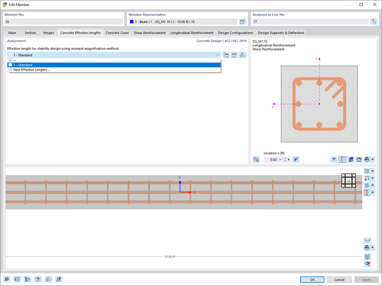 Assigning Concrete Effective Length