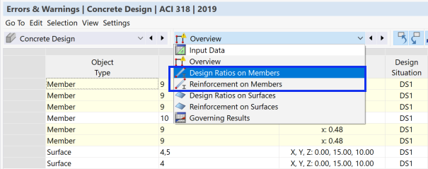 Categories for Member Results