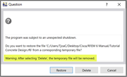 FAQ 005249 | Where can I find the backup file in RFEM 6?