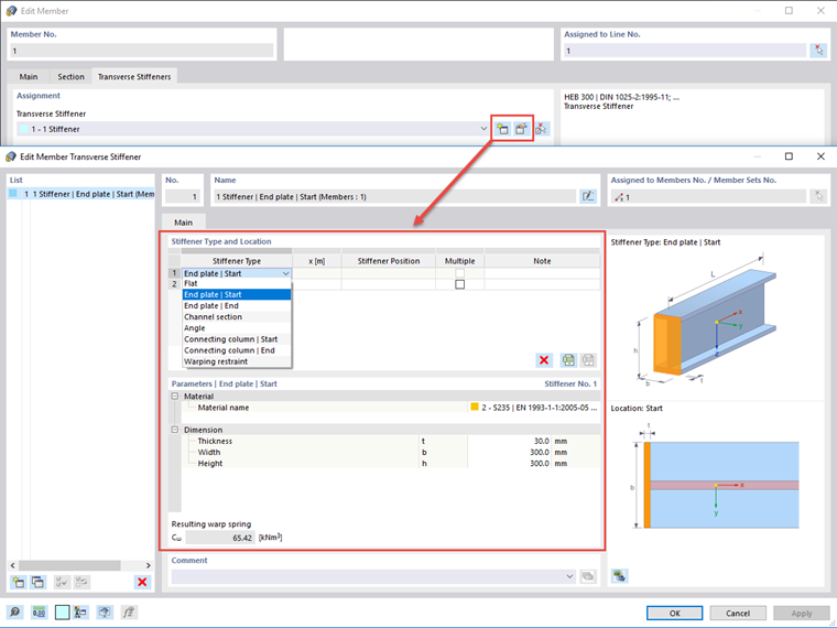 FAQ 005252 | How can I define a warping spring or a warping restraint?
