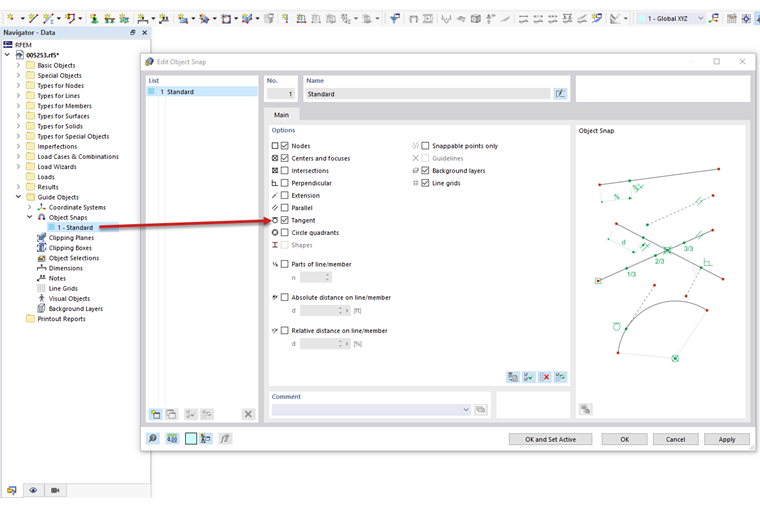 FAQ 005253 | Is there an easy way to generate a tangent to a circle in RFEM 6?