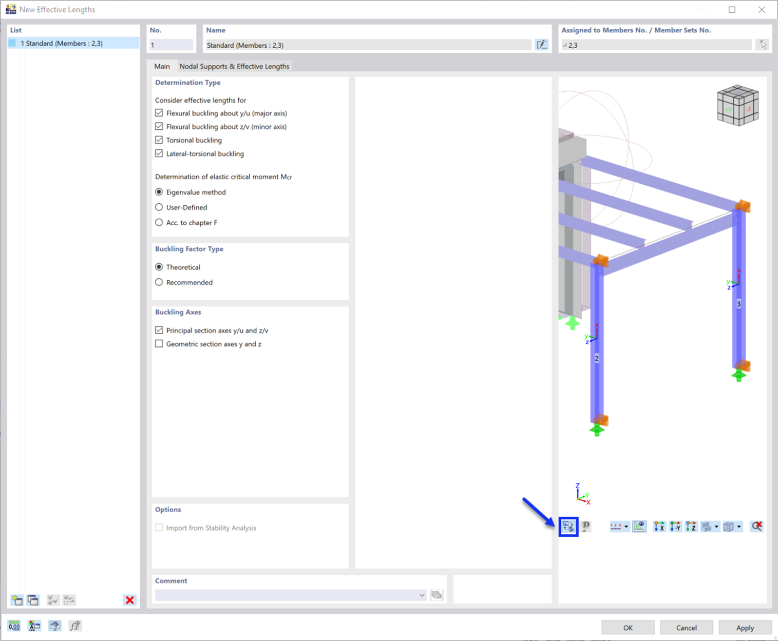 Main Settings for Effective Lengths