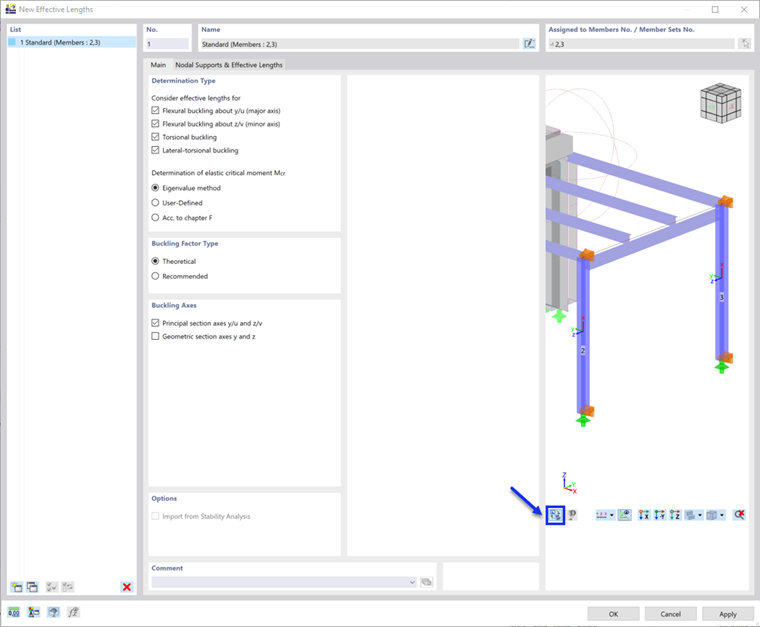 Main Settings for Effective Lengths