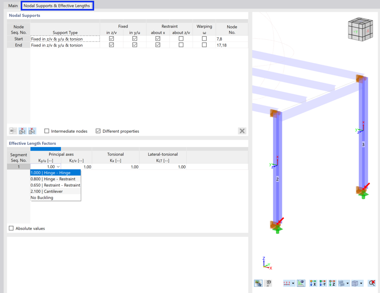 Options to Adjust Effective Lengths