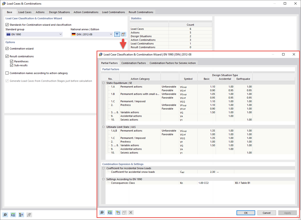 Load Case Classification & Combination Wizard